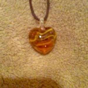 COPY - Genuine glass brown heart necklace